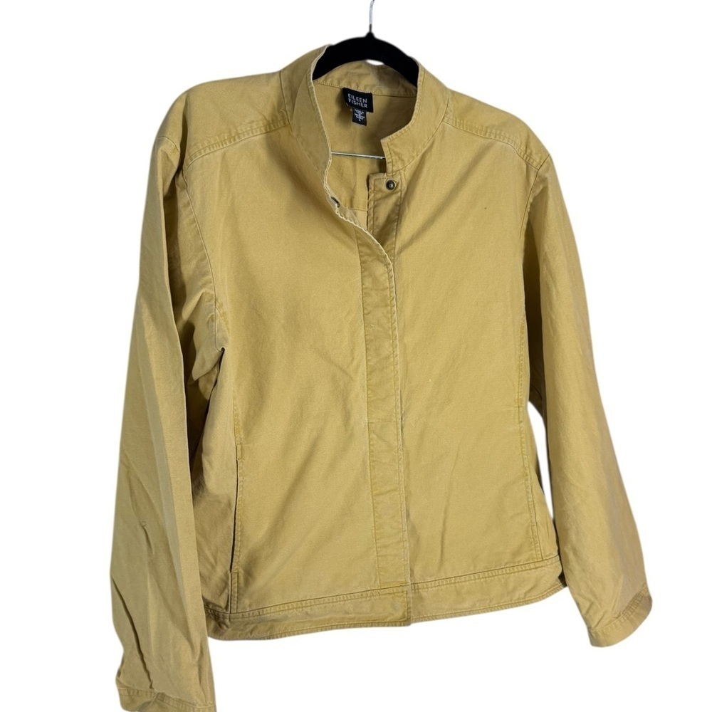 Eileen Fisher super soft lemony yellow cotton jacket Large - Picture 2 of 7